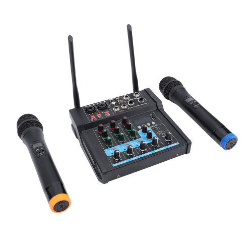 (EU Plug) USB Mixing Console Dual Wireless Mic Karaoke EU Plug 1