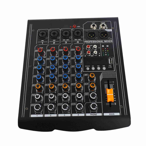 4 Channel Mixer 2 Stereo Professional Microphone Line Mixing Console 1