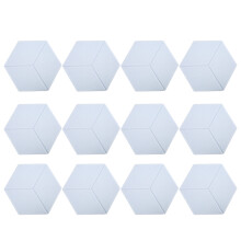 (Gray White) 12Pcs Acoustic Wedges Hex Beveled Edge Panels for Studio Gray White