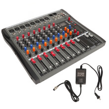 8 Channel Audio Mixer with Bluetooth and Reverb Effect