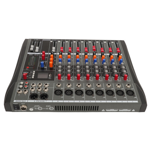 8 Channel Audio Mixer with Bluetooth and Reverb Effect 2