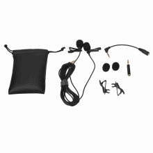 Black Double Head Lavalier Lapel Microphone No Driver Required