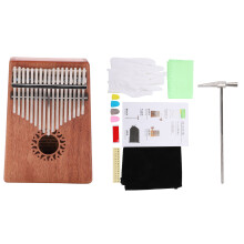 Thumb Piano Portable Mahogany Wood 17-Key Mbira Kalimba