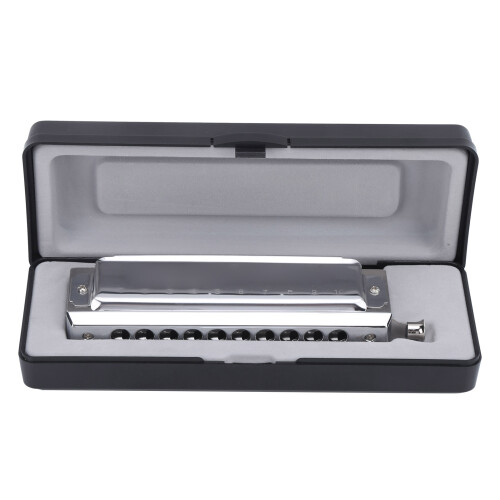 Chromatic Harmonica 10 Hole 40 Tone 2-Sided Silver 1