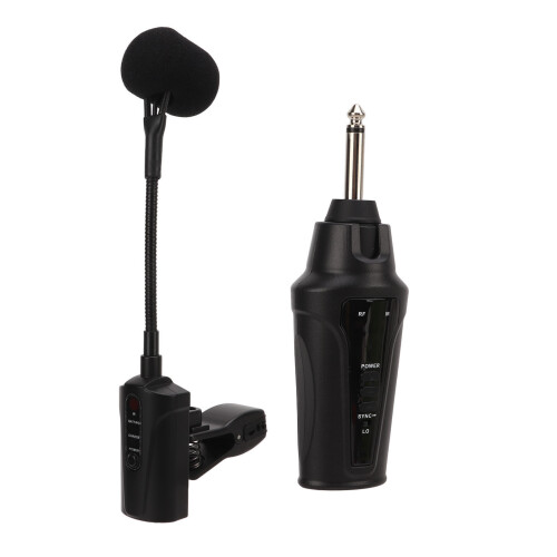 (EU Plug) Wireless Saxophone Mic UHF Receiver System for Brass 100-240V US Plug 2