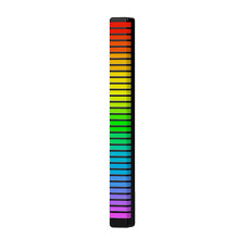 (3D Black 5V Battery) LED RGB Music Light Bar Voice APP Control 40 Beads Silver 5V Battery