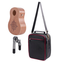 Rockhouse Cajon Wooden Drum Guitar Shape Hand Drum with Strap Bag
