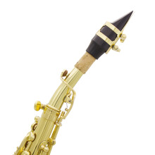 Soprano Saxophone SAX Bb Brass Lacquered Gold Body and Keys