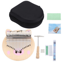 Thumb Piano Portable Finger Musical Instrument Pink Pig Maple Wood M-5
