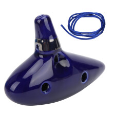 12 Hole Alto C Ocarina Musical Instrument with Score Rope Porcelain