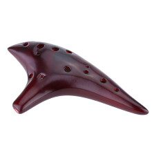 12 Holes Ceramic Ocarina Flute Alto C Smoked Burn