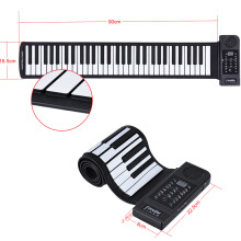 Portable Roll Up Silicon 61-Key MIDI Keyboard with Speaker