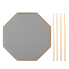 (Grey) 8 Inch Rubber Silent Drum Practice Pad Blue 2 Pairs Drumsticks