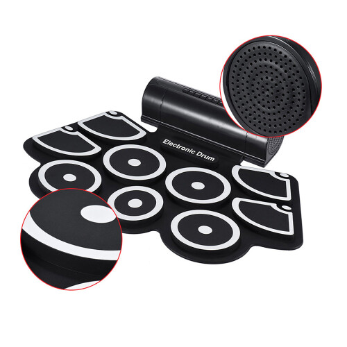 Portable Electronic Drum Pad Set 9 Silicon Pads USB 2