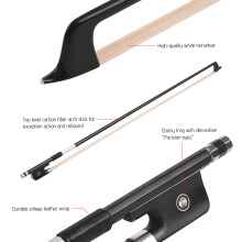 4/4 Cello Bow Carbon Fiber Ebony Frog White Horsehair