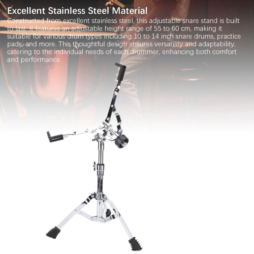 Foldable Snare Drum Stand 55-60cm Adjustable Height Portable 1