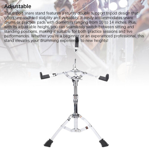 Foldable Snare Drum Stand 55-60cm Adjustable Height Portable 2