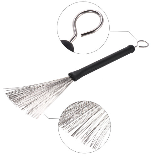 Drum Rods Sticks + Brushes Set with Storage Bag for Jazz Folk 1