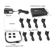 ammoon Compact Guitar Effect Power Supply 8 Isolated DC 9V/18V