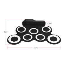 Portable Digital Drum Set 7 Silicon Pads USB with Sticks Pedals