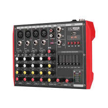 D6 Portable 6-Channel Mixer 7-band EQ 48V Phantom BT USB MP3 DJ Live