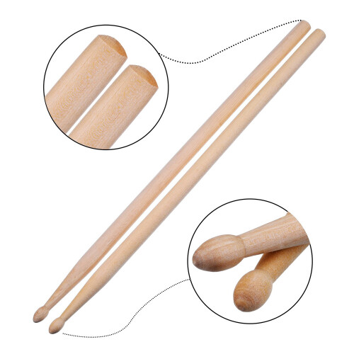 3 Pair 5A Maple Drum Sticks with Carry Bag for Drum Playing 1