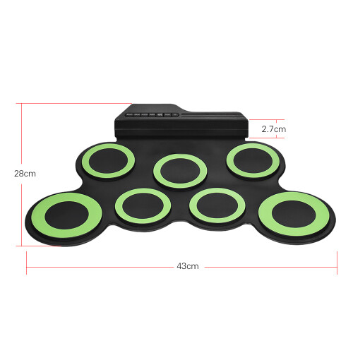 Compact Portable Digital Roll Up Drum Kit 7 Pads USB 2