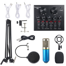 Live Sound Card & BM800 Mic Kit Condenser Mic Set Mixer for PC
