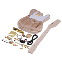 Unfinished Electric Guitar Kit Basswood Body Maple Neck Fingerboard
