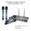 4D 4 Channel UHF Wireless Mic System 4 Mics 1 Receiver Audio LCD 3