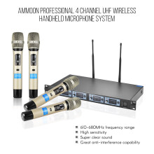 4D-B 4 Channel UHF Wireless Mic System 4 Mics 1 Receiver 6.35mm LCD