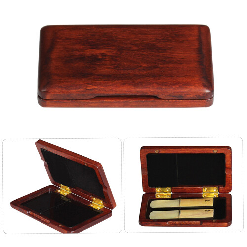 Wooden Reed Case for Saxophone Clarinet 2pcs 2