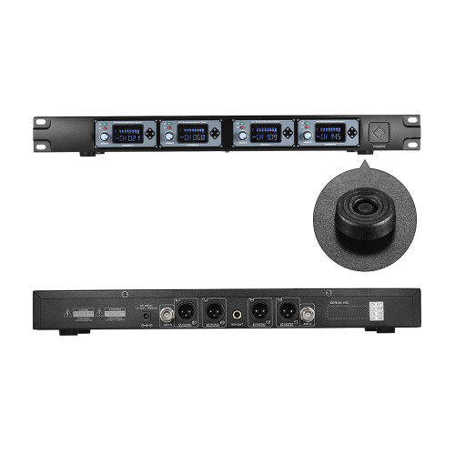 4D-B 4 Channel UHF Wireless Mic System 4 Mics 1 Receiver 6.35mm LCD 1