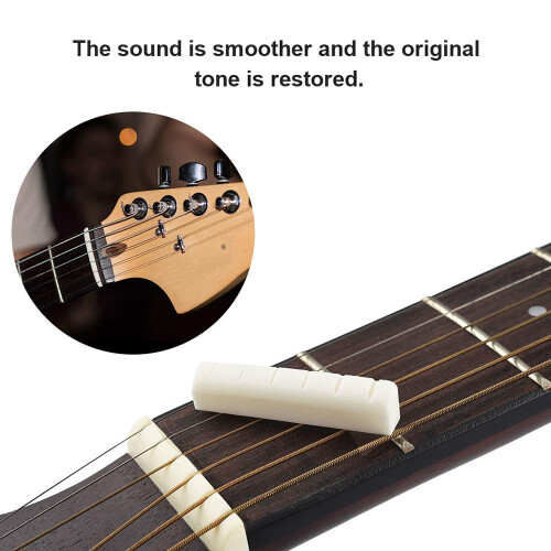 Guitar Saddle Nut White Cattle Bone for 41 Inch Folk Guitar 2