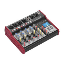SL-6 6-Channel Mixer 2-band EQ 48V Phantom BT USB MP3 DJ