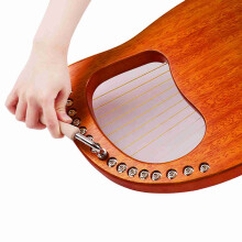 16-String Wooden Lyre Harp Mahogany Solid Wood Carry Bag Tuning Wrench