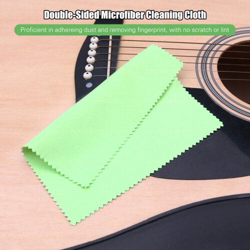 15cm*15cm Double-Sided Microfiber Cloth Green for Guitar 1