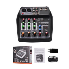 AI-4 4-Channel Digital Mixer BT MP3 USB 48V Phantom Power DJ Live
