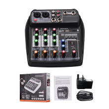 AI-4 4-Channel Digital Mixer BT MP3 USB 48V Phantom Power DJ Live