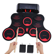 Portable Digital MIDI Drum Kit 9 Pads Stereo Rechargeable Kids