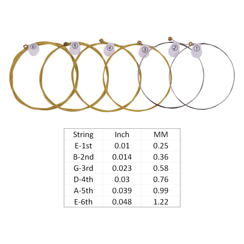 ZIKO DAG-010 Extra Light Acoustic Folk Guitar Strings 6 Set 2