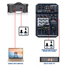 T6 6-Channel Mixer 16 DSP 48V Phantom BT MP3 5V