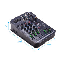 T4 4-Channel Mixer 16 DSP 48V Phantom BT MP3 5V
