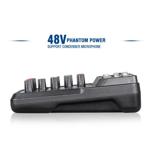 U6 6-Channel Musical Mini Mixer BT USB with Phantom Power EU Plug 2