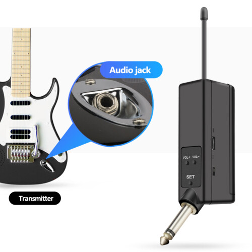 Wireless Guitar Bass Transmitter Receiver System Rechargeable Portable 2