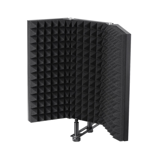 Studio Mic Isolation Shield Pop Filter Wind Screen with EVA Foam
