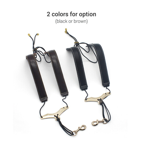 Adjustable Saxophone Shoulder Strap Leather for Alto/Tenor 2