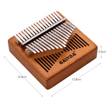 17-Key Thumb Piano Wooden Mbira with Bag Tuning Hammer Stickers