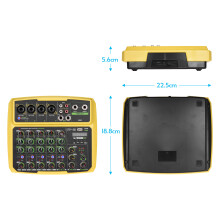 B6 Portable 6 Channel Audio Mixer USB BT Sound Card 48V Phantom