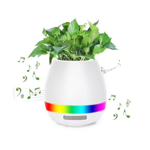 Smart LED Music Flower Pot BT Wireless Night Light Touch-Sensor